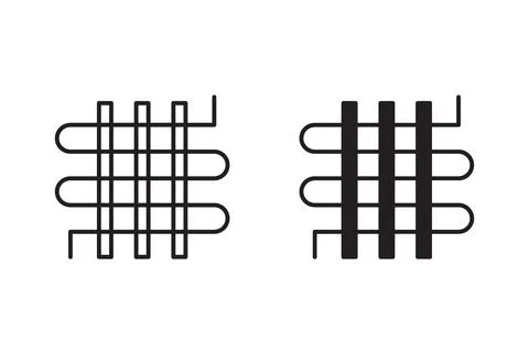 Underfloor heating outline icon collection or set. Underfloor heating Thin .. Ilustración de archivo