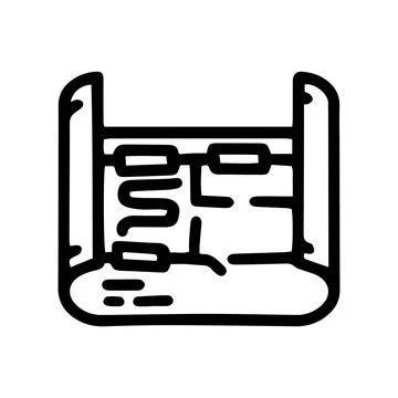 Underfloor heating plan line vector doodle simple icon Ilustración de archivo