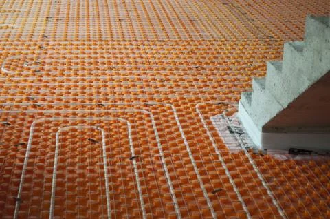 Underfloor heating with stairs Stock Photos