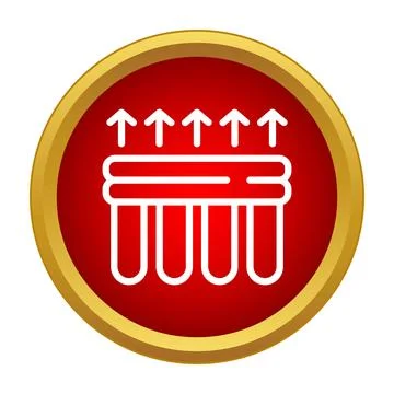 Underfloor heating system icon emitting heat arrows Stock Illustration