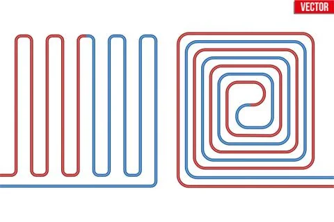 Underfloor heating system Stock Illustration