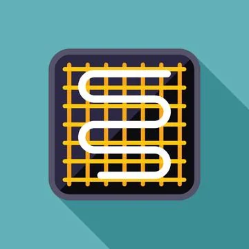 Underfloor heating system installing on construction site, top view Stock Illustration