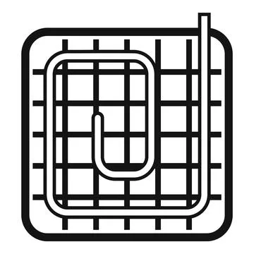 Underfloor heating system installing on construction site icon Stock Illustration