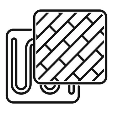 Underfloor heating system installing parquet icon Stock Illustration