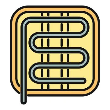 Underfloor heating system showing pipes on insulated floor Stock Illustration