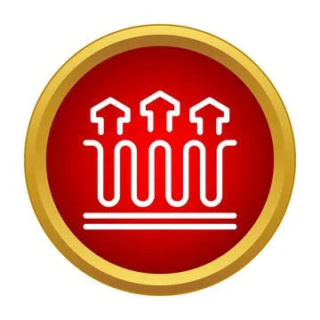 Underfloor heating system warming up floor surface icon Stock Illustration