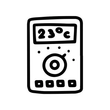 Underfloor heating thermostat line vector doodle simple icon Ilustración de archivo
