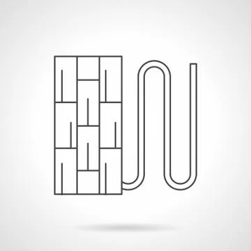Underfloor pipeline flat line vector icon Stock Illustration