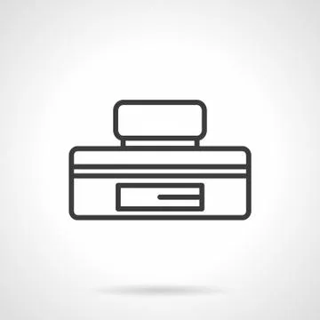 Underfloor safe box black line vector icon Stock Illustration