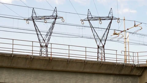 Underground and electric pylons Stock-Footage 105449878