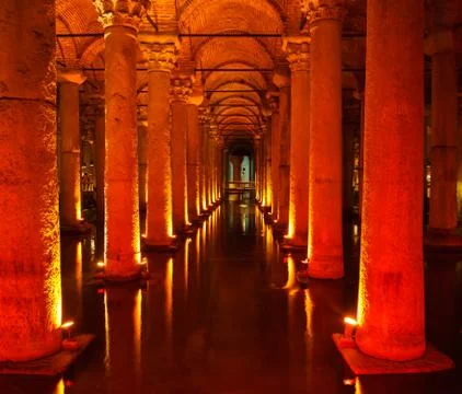 Underground Basilica Cistern Stock Photos