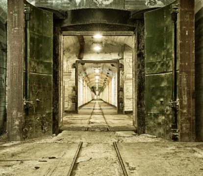 Underground bunker from cold war Stock Photos