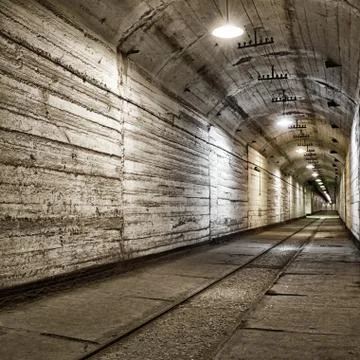 Underground bunker from cold war 스톡 사진