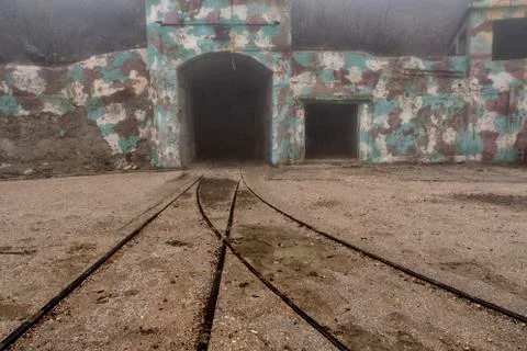 Underground bunker, old underground Soviet military bunker under fortificatio Foto stock
