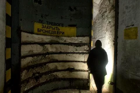 Underground bunker, old underground Soviet military bunker under fortificatio Stock Photos