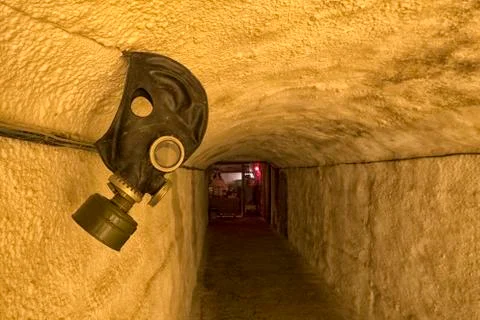 Underground bunker, old underground Soviet military bunker under fortificatio Foto stock