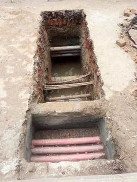 Underground Cables Line. Foto stock