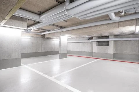 Underground car parking deck Stock Photos