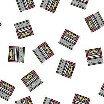 Underground car parking vector seamless pattern Illustrazione stock