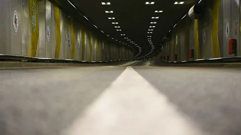 Underground car passage completely empty with no traffic Video stock 242096252