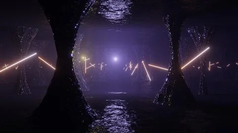 Underground Cave In Alien Planet Illustrazione stock