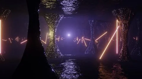 Underground Cave In Alien Planet Stock Photos