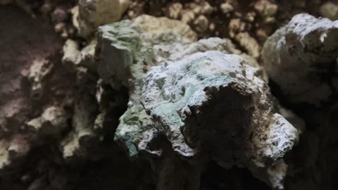 Underground Cave with Stalactite Rock Formations Hanging from Kuza Cave Ceiling Stock Footage 152489916