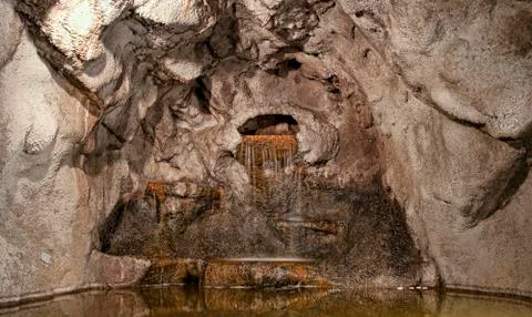 Underground cave waterfall Stock Photos