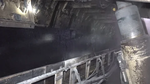Underground coal mining. Stock Footage 120073732