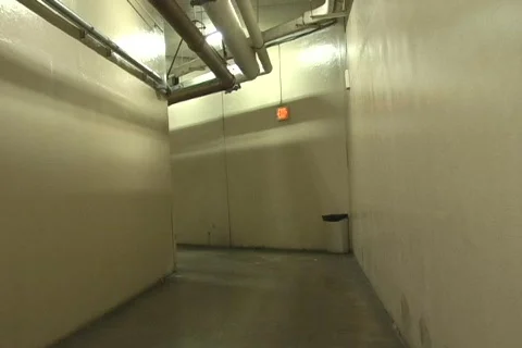 Underground Cold War Era tunnels under hospital Stock Footage 761919