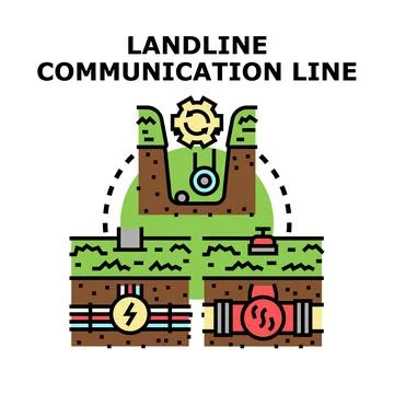 Underground communication cable and utility line concept Stock Illustration