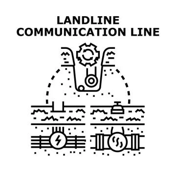 Underground communication cable and utility line concept Stock Illustration