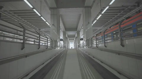 Underground corridor of subway station Stock Footage 250495833