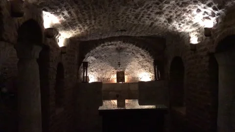 Underground Crypt of Abu Serga Church in Old Cairo Stock Footage 326297982