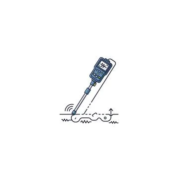 Underground detector illustration - utility line locator scanner device icon Stock Illustration