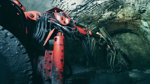Underground development, underground extraction, underground mining operations 스톡 동영상 150819043