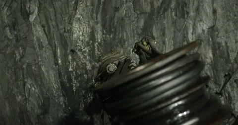 Underground drilling machine in the mine Stock Footage 160486590