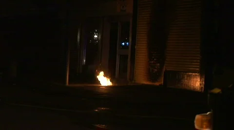 Underground electrical fire (slow motion) Stock Footage 89253