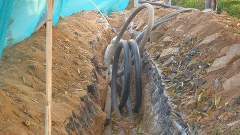 Underground electricity Cabling in India Stock Footage 86668542