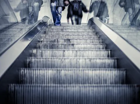 Underground Elevator with motion blur and blue tint Stock Photos