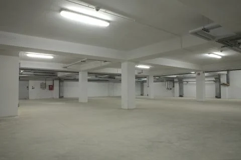 Underground empty parking Stock Photos