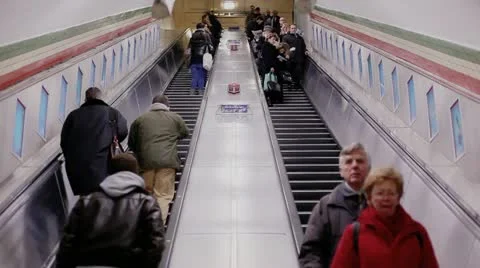 Underground Escalator Stock Footage 11130191