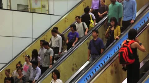 Underground Escalator Stock Footage 11131420