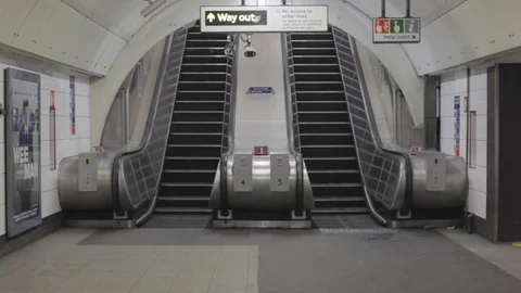 Underground Escalators London Video stock 118922157