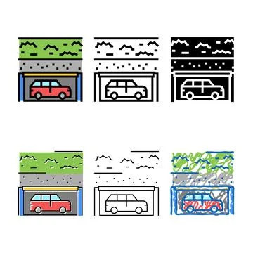 Underground forms parking color icon vector Stock Illustration