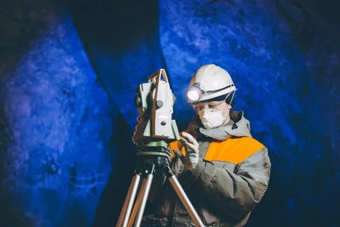 Underground geologist mining Stock Photos