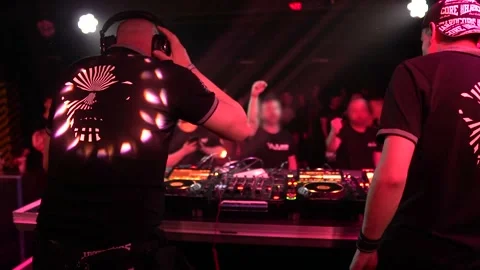 Underground hardcore DJ in action Stock Footage 232762526