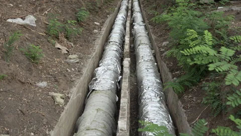 Underground heat pipes. Stock Footage 286099320