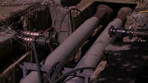 Underground heating system pipes replacement Video stock 259199179