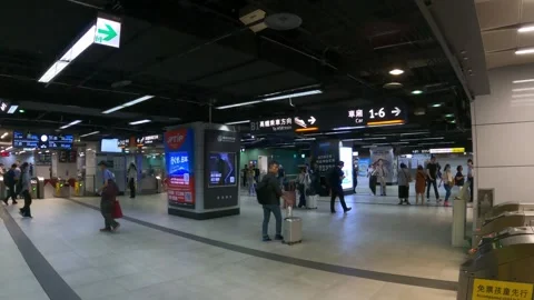 The underground High-Speed Rail section of Taipei Main Station Stock Footage 300101429
